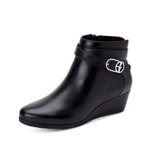 Giani Bernini Womens 7 M Black Cherub Memory Foam Wedge Booties NIB JY8